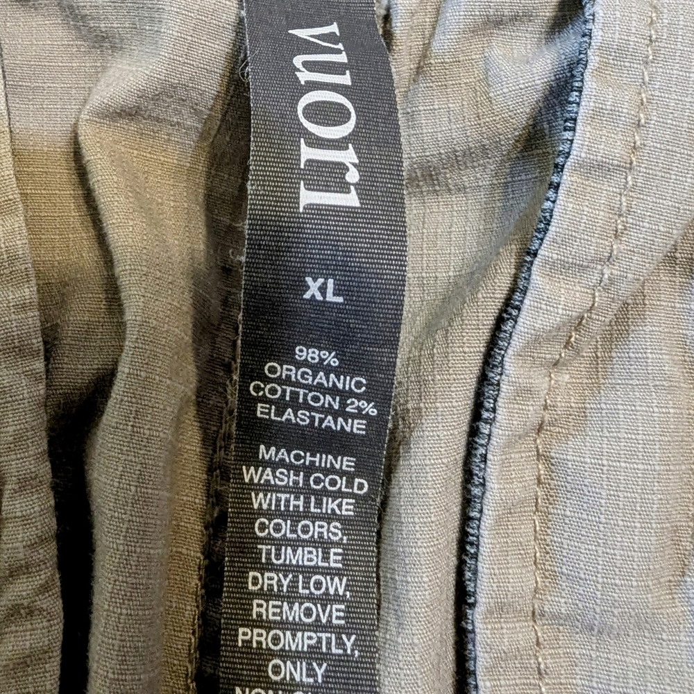 Mens VUORI Ripstop DuraTerra Shorts XL Khaki Tan 8” Organic Cotton Hiking - Picture 4 of 7